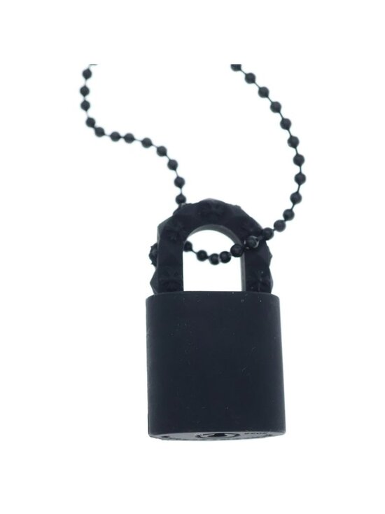 Chrome Hearts Rubber Padlock Flerknee Slcn Necklace Silicone Black